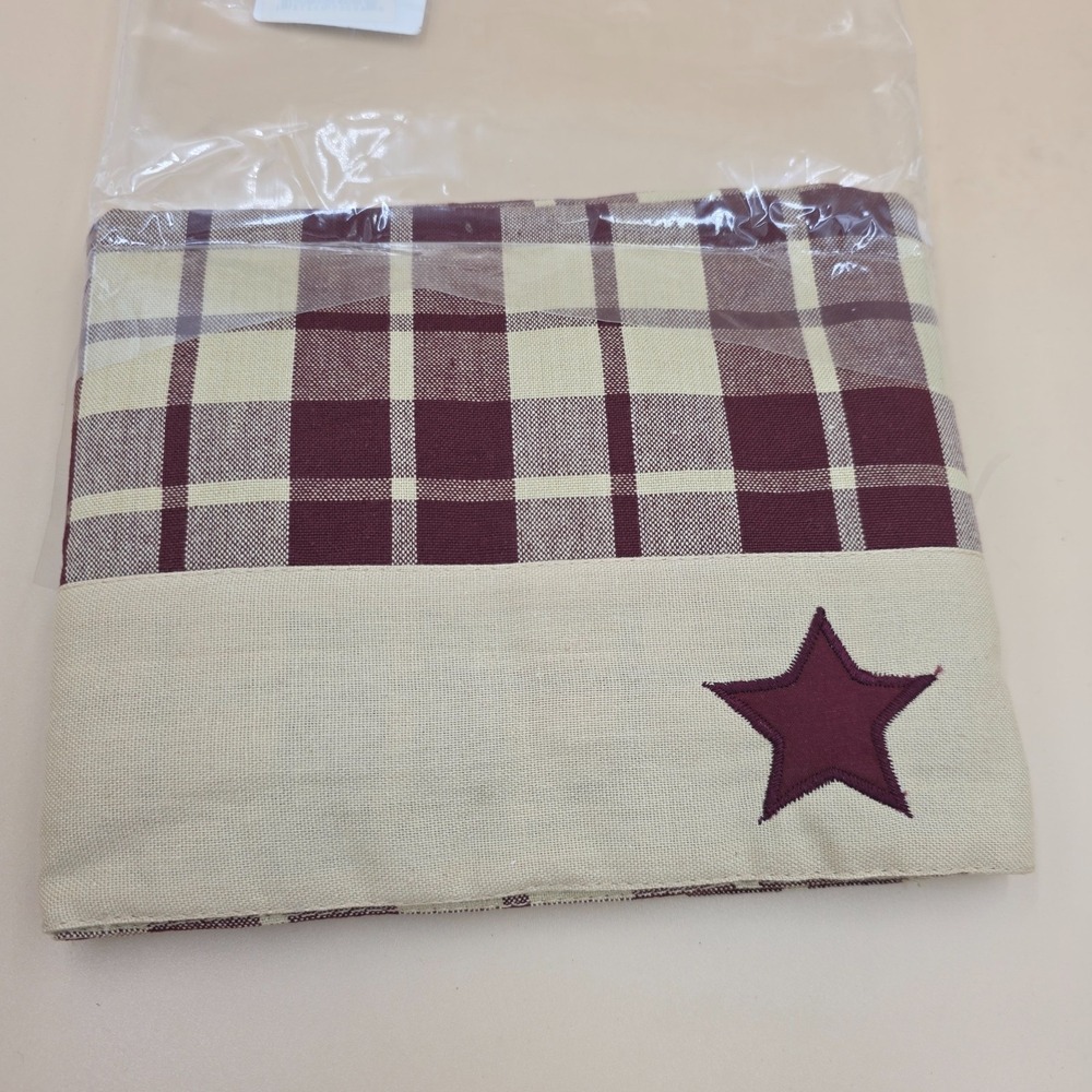 The Country House Collection Burgundy Farmhouse Star Valance 72x14 NEW (1 PIECE)